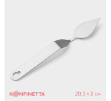 Лопатка кондитерская KONFINETTA, 20.5×3 см, рабочая часть 6×3 см, серебристая