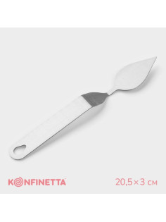 Лопатка кондитерская KONFINETTA, 20.5×3 см, рабочая часть 6×3 см, серебристая