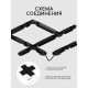Коннектор крестообразный для шинопровода, серия Flat, чёрный