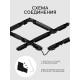 Коннектор угловой для шинопровода, горизонтальный, серия Flat, чёрный
