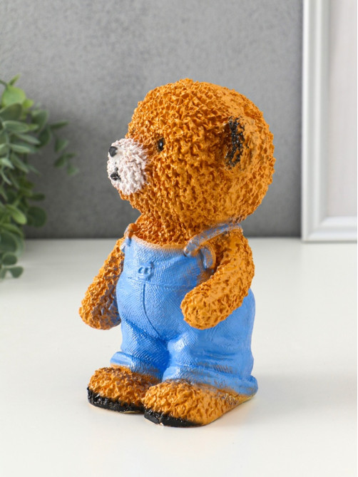 Копилка для денег «Мишка в джинсах», гипс, коричневый, 19.5×13×11 см