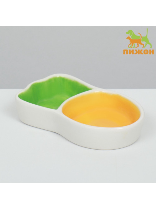 Миска для грызунов «Морковка», 11.3×6.3×2.5 см, керамика