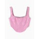Корсет женский кожаный MIST, размер 44 (M), розовый