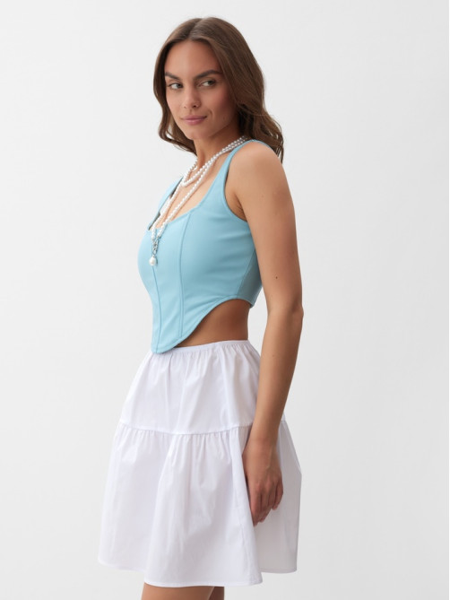 Корсет женский кожаный MIST, размер 40 (XS), голубой
