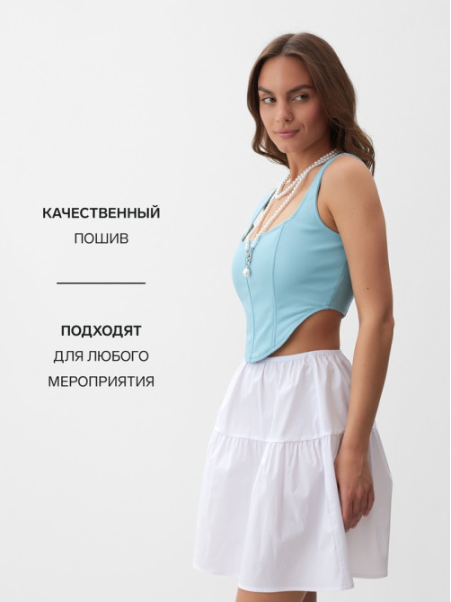 Корсет женский кожаный MIST, размер 40 (XS), голубой