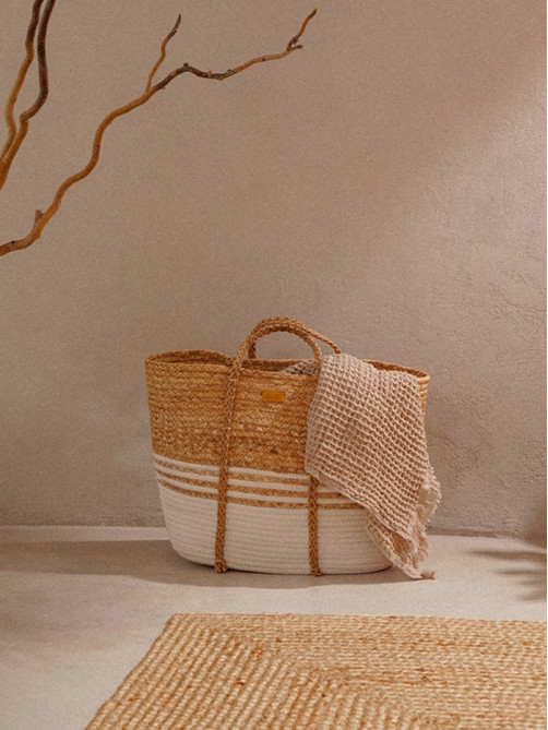 Корзина для белья плетеная SL Home Orden, хлопок, гиацинт, 42×24×35 см