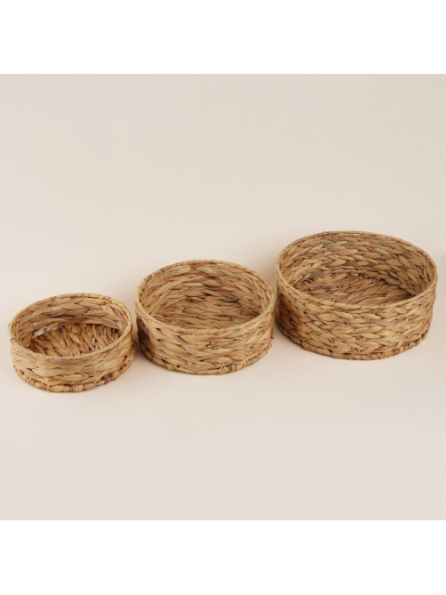 Корзины для хранения SL Home, плетёные, ручной работы, 3 шт.: 21×21×7 см, 25×25×10 см, 29×29×11 см