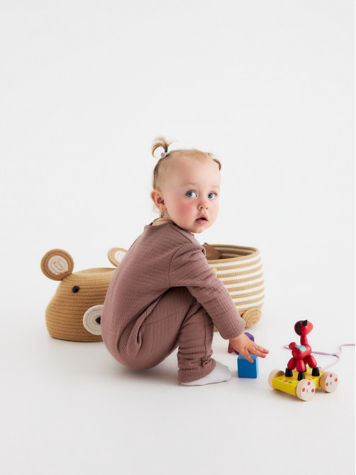 Корзина для игрушек SL Home «Медведь», плетёная, ручной работы, 25×26×41 см, коричневая