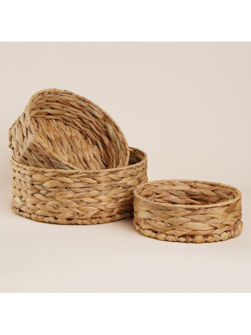Корзины для хранения SL Home, плетёные, ручной работы, 3 шт.: 21×21×7 см, 25×25×10 см, 29×29×11 см