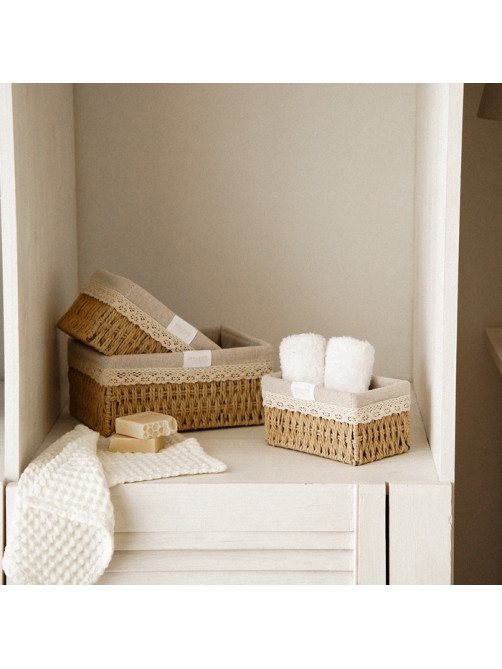 Корзины для хранения SL Home, плетёные, ручной работы, 3 шт.: 18×12×9,5, 22×16.5×10,5, 26×20×11.5
