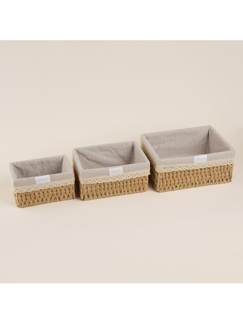 Корзины для хранения SL Home, плетёные, ручной работы, 3 шт.: 18×12×9,5, 22×16.5×10,5, 26×20×11.5