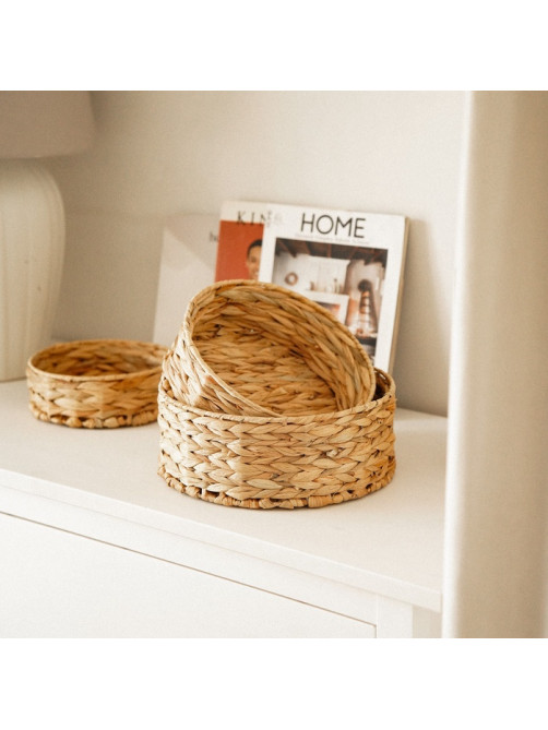 Корзины для хранения SL Home, плетёные, ручной работы, 3 шт.: 21×21×7 см, 25×25×10 см, 29×29×11 см