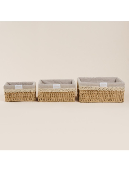 Корзины для хранения SL Home, плетёные, ручной работы, 3 шт.: 18×12×9,5, 22×16.5×10,5, 26×20×11.5