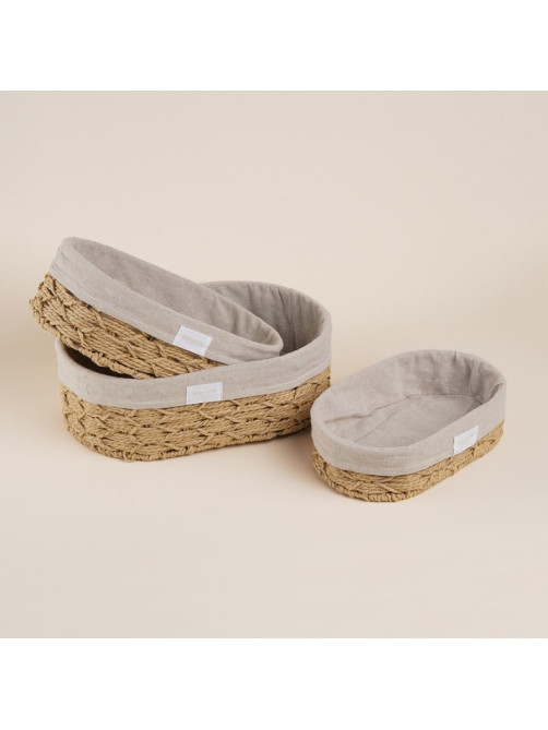 Корзины для хранения SL Home, плетёные, ручной работы, 3 шт., 26×16×7 см, 28×20×10 см, 34×24×11 см