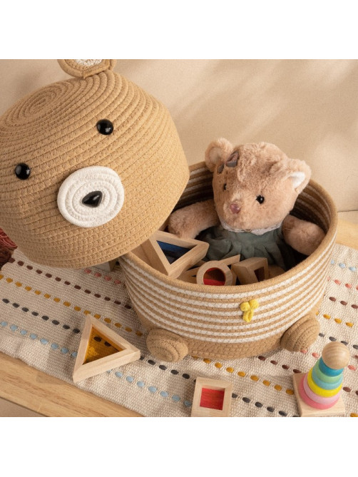 Корзина для игрушек SL Home «Медведь», плетёная, ручной работы, 25×26×41 см, коричневая