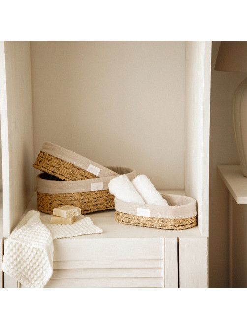 Корзины для хранения SL Home, плетёные, ручной работы, 3 шт., 26×16×7 см, 28×20×10 см, 34×24×11 см
