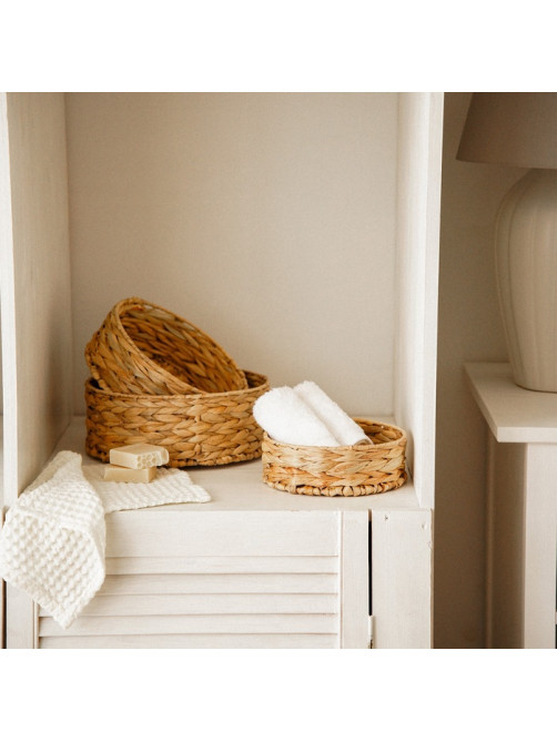 Корзины для хранения SL Home, плетёные, ручной работы, 3 шт.: 21×21×7 см, 25×25×10 см, 29×29×11 см