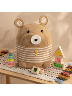 Корзина для игрушек SL Home «Медведь», плетёная, ручной работы, 25×26×41 см, коричневая
