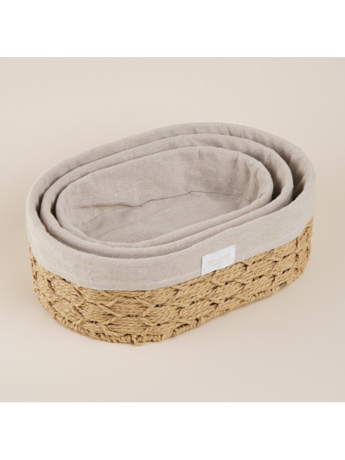 Корзины для хранения SL Home, плетёные, ручной работы, 3 шт., 26×16×7 см, 28×20×10 см, 34×24×11 см