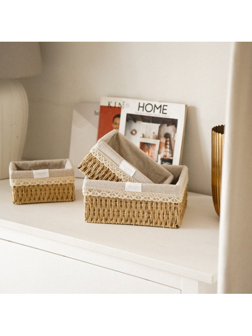 Корзины для хранения SL Home, плетёные, ручной работы, 3 шт.: 18×12×9,5, 22×16.5×10,5, 26×20×11.5