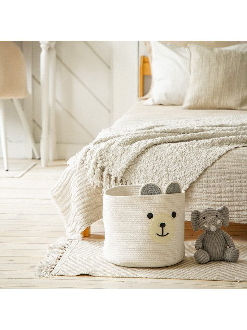 Корзина для хранения SL Home, плетёная, ручной работы, 35×35×30 см, белая
