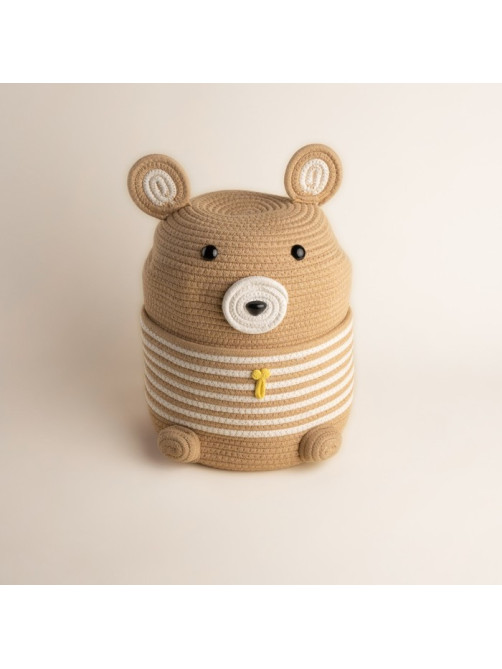 Корзина для игрушек SL Home «Медведь», плетёная, ручной работы, 25×26×41 см, коричневая