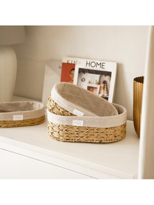 Корзины для хранения SL Home, плетёные, ручной работы, 3 шт., 26×16×7 см, 28×20×10 см, 34×24×11 см