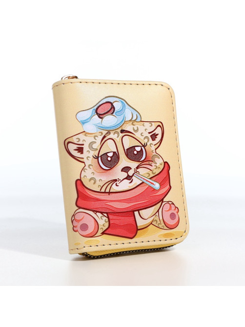 Кошелёк на молнии «Кот», маленький, детский, жёлтый
