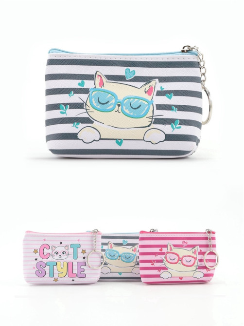 Кошелёк детский Cat style, монетница, на молнии 10.5×2.5×8 см, МИКС