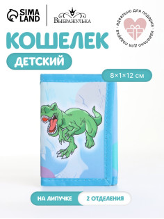 Кошелёк детский «Рэкс» Выбражулька, на липучке, голубой