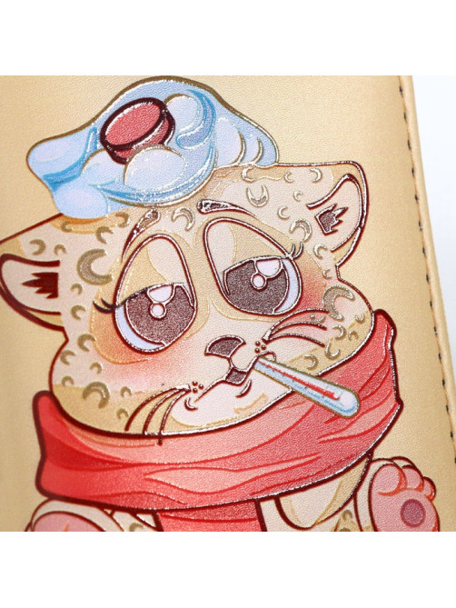 Кошелёк на молнии «Кот», маленький, детский, жёлтый