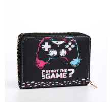 Кошелёк детский GAME, на молнии, «Выбражулька», 13×2×9×5 см, чёрный