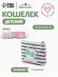 Кошелёк детский Cat style, монетница, на молнии 10.5×2.5×8 см, МИКС