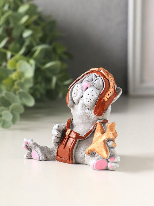 Фигурка полистоун «Кот летчик», 6.3×8.7×7.5 см