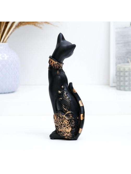 Фигурка полистоун «Кошка», чёрная, 20×8 см