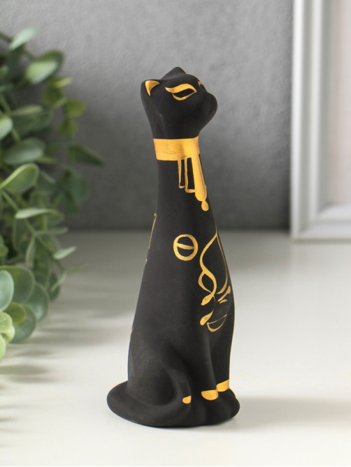 Фигурка керамика «Кот Египетский», 15 см, чёрный