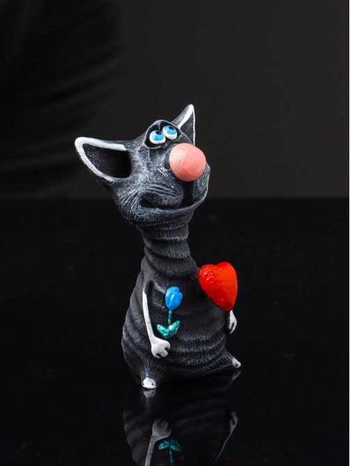 Фигурка полистоун «Кот романтик», 8×5×5 см