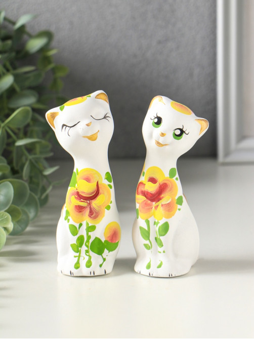 Фигурка керамика «Love коты», 11 см, МИКС