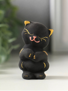 Фигурка керамика «Котик милашка», 7 см, чёрный