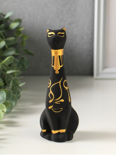 Фигурка керамика «Кот Египетский», 15 см, чёрный