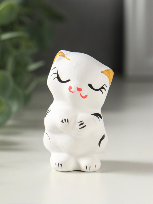 Фигурка керамика «Котик милашка», 7 см, белый