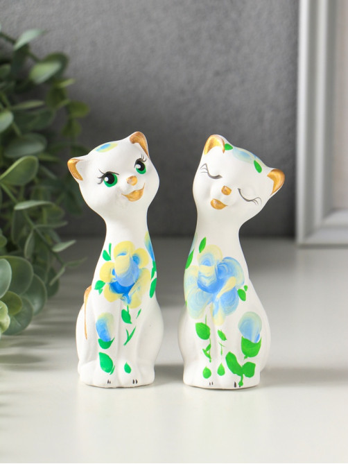 Фигурка керамика «Love коты», 11 см, МИКС