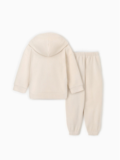 Костюм флисовый (худи и брюки) детский MINAKU: Fleece Soft, бежевый, рост 110 см