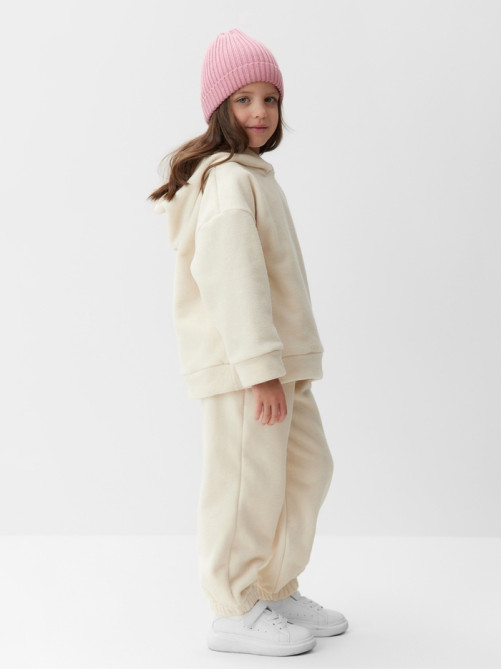 Костюм флисовый (худи и брюки) детский MINAKU: Fleece Soft, бежевый, рост 116 см
