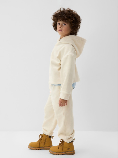 Костюм флисовый (худи и брюки) детский MINAKU: Fleece Soft, бежевый, рост 116 см