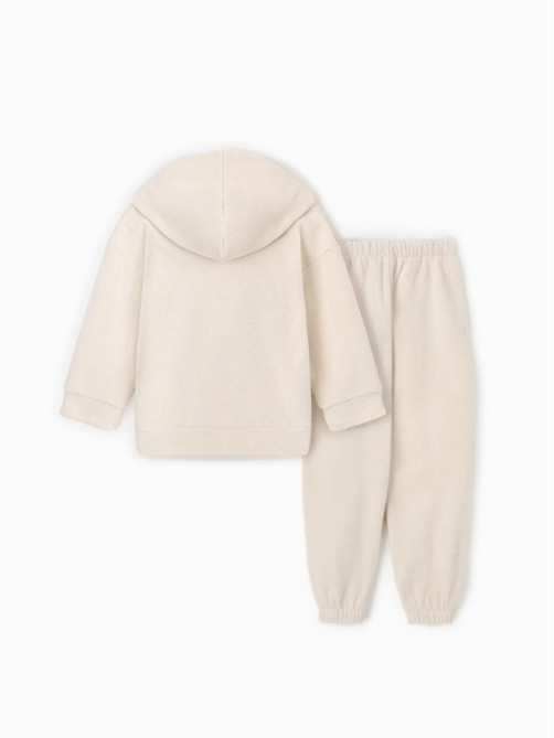 Костюм флисовый (худи и брюки) детский MINAKU: Fleece Soft, бежевый, рост 110 см