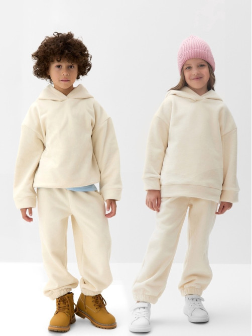 Костюм флисовый (худи и брюки) детский MINAKU: Fleece Soft, бежевый, рост 110 см