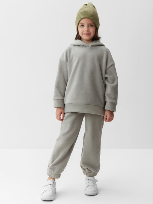 Костюм флисовый (худи и брюки) детский MINAKU: Fleece Soft, графит, рост 116 см