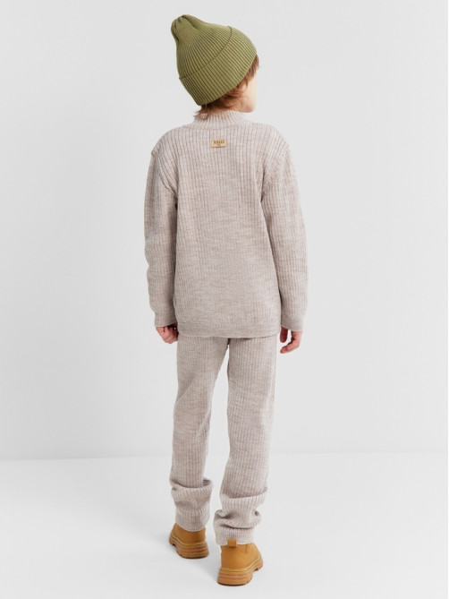 Костюм детский вязаный (кофта и брюки) MINAKU, цвет бежевый, рост 116 см