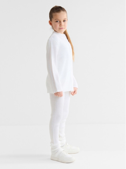 Костюм детский вязаный (кофта и брюки) MINAKU, цвет белый, рост 140 см